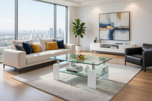 Стол журнальный HALMAR DIANA H белый, 110/60/55