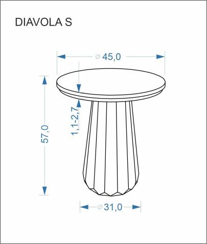 Стол журнальный HALMAR DIAVOLA S травертин/орех 45/57