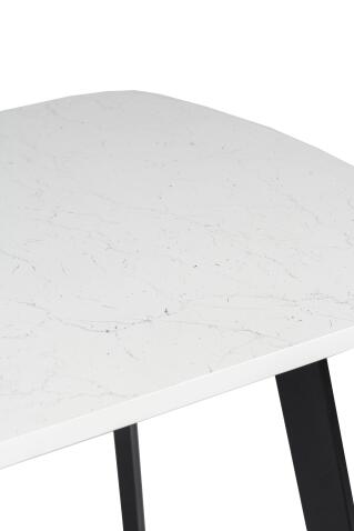 Стол ВВР Пластиковый Мрамор марквина белый/белый/черный профиль 110/70