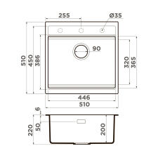 Кухонная мойка Omoikiri Kitagawa 51-GB Artceramic/графит