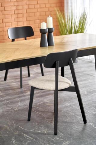 Стол обеденный HALMAR EDMONDO дуб/черный 160-240/90