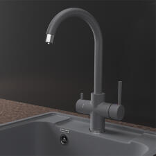 Смеситель для кухни GRANFEST QUARZ Z-5422 темно-серый