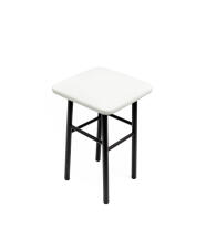 Табурет ВВР Классик белый крокодил/черный, экокожа