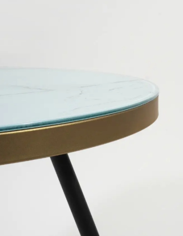 Стол журнальный SIGNAL VEGA B мраморный эффект/черный, 80/45