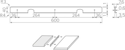 Планка д/постф. H-38 Egger 90*стык. черная, AQ