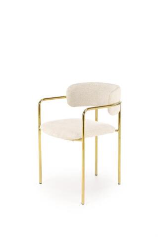 Стул HALMAR K537 кремовый/золотой