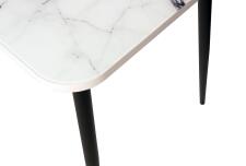 Стол ВВР Прямоугольный Стекло с ф/п Мрамор белый/черный конус 100/60