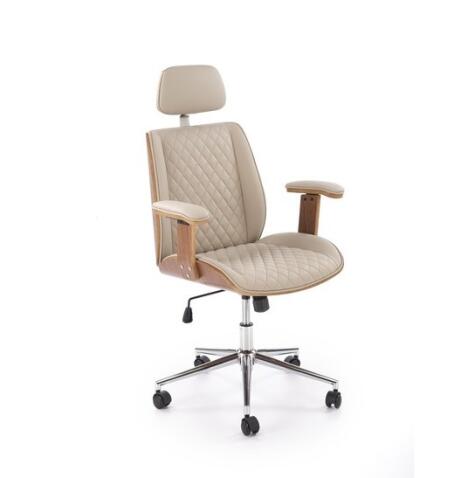 Кресло компьютерное HALMAR TIMBER бежевый/орех