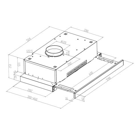 Вытяжка кухонная MEFERI SLIDEBOX60BK LIGHT