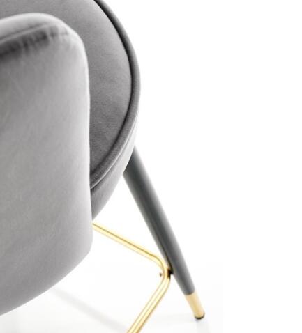 Стул барный HALMAR H106 серый/черный/золотой