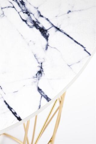 Стол журнальный HALMAR HARISSA G золотой/белый мрамор