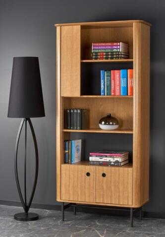 Стеллаж HALMAR SMART REG1 дуб натуральный/черный