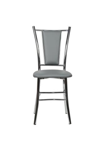 Стул ВВР Марсель серый/хром, экокожа