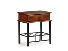 Тумба прикроватная HALMAR FIONA античная черешня/черный