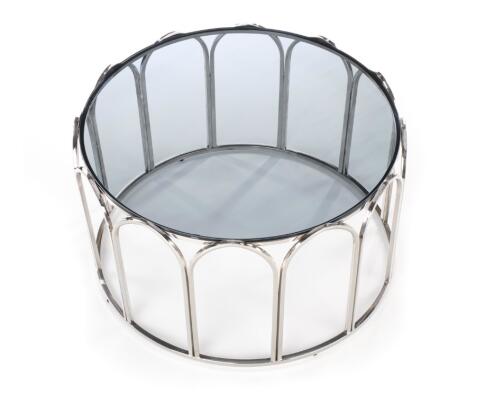 Стол журнальный HALMAR OLIVIA дымчатый/хром, 81/47