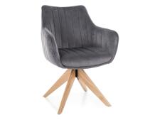 Стул SIGNAL AZALIA D Velvet Bluvel 14 серый/дуб, поворотный