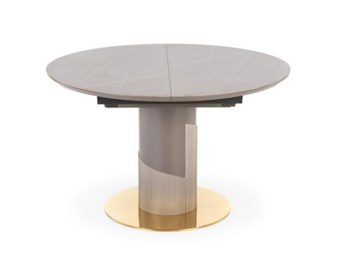 Стол обеденный HALMAR MUSCAT серый мрамор/светло-серый/золотой 120-160/120