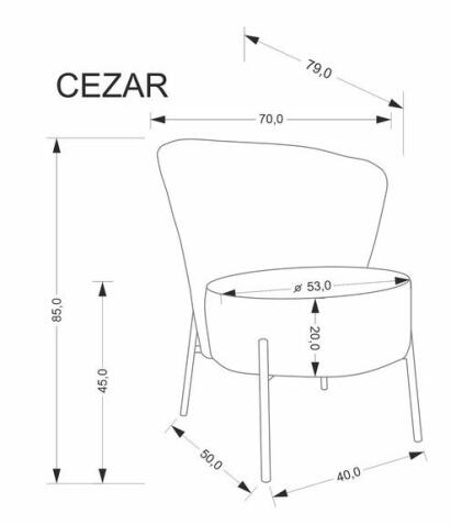 Кресло HALMAR CEZAR бежевый