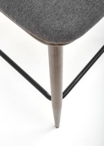 Стул барный HALMAR H114 серый/ореховый