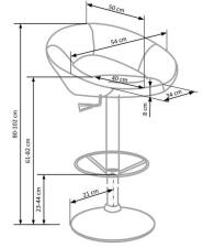 Стул барный HALMAR H15 черный/хром