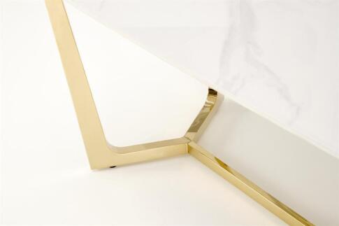 Стол обеденный HALMAR CLEMENTE белый мрамор/золотой 160/90