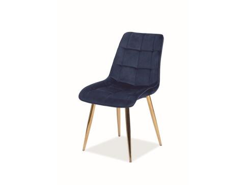 Стул SIGNAL CHIC Velvet Bluvel 86 темно-синий/золотой