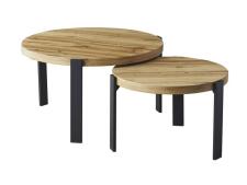 Комплект SIGNAL POLO (2 стола журнальных) дуб артизан/черный Комплект SIGNAL POLO (2 стола журнальных) дуб артизан/черный