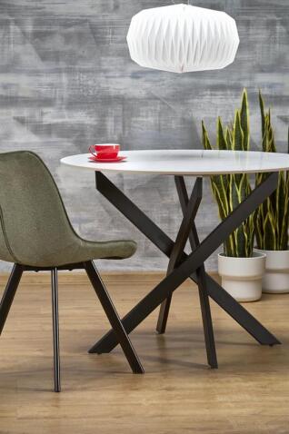 Стол обеденный HALMAR EDGAR 2 белый мрамор/черный 100