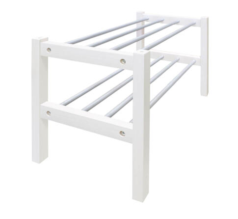 Полка для обуви Sheffilton Альберо SHT-SR9 артикул ПЛТ-175 беленый/алюм.металлик (+)