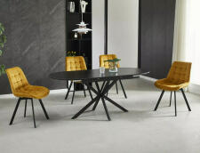 Стол обеденный SIGNAL GASTON Ceramic черный/черный 140-180/80