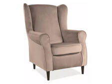 Кресло SIGNAL BARON Velvet Bluvel 28 бежевый/венге