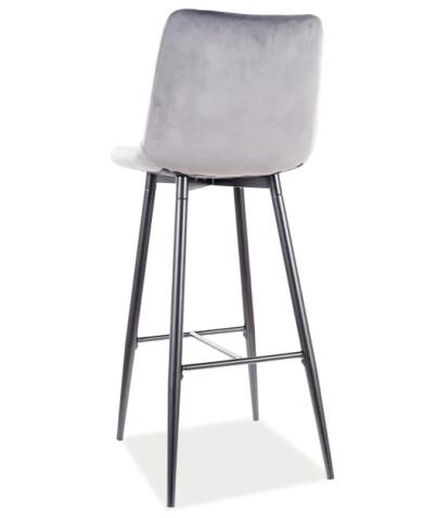 Стул барный SIGNAL CHIC H-1 Velvet Bluvel 14 серый/черный