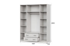 Шкаф NN Мебель ШК 1 (серия 2) Ясень Анкор светлый