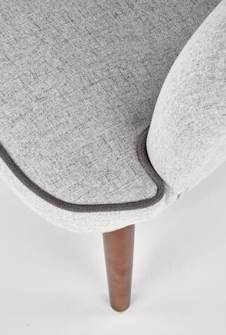 Кресло HALMAR BISHOP светло-серый/орех