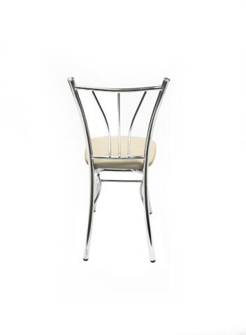 Стул ВВР Трилогия ваниль/хром, экокожа