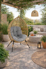 Кресло HALMAR OSKAR натуральный/светло-серый