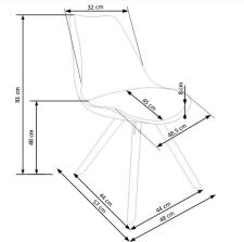 Стул HALMAR K201 серый/натуральный
