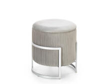 Пуф HALMAR CRICKET светло-серый/хром