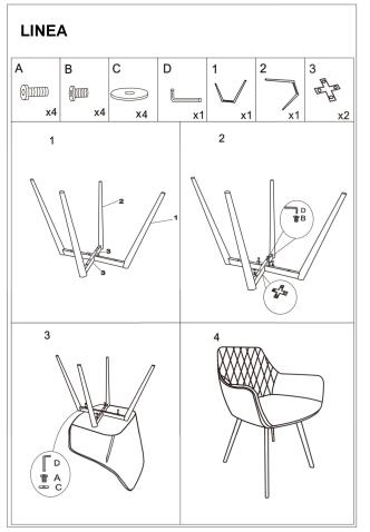 Стул SIGNAL LINEA Velvet Bluvel 86 темно-синий/черный мат