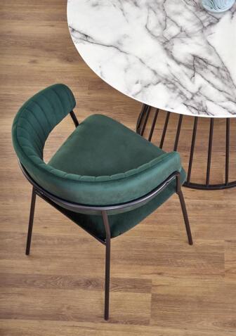 Стол обеденный HALMAR BRODWAY белый мрамор/черный 110