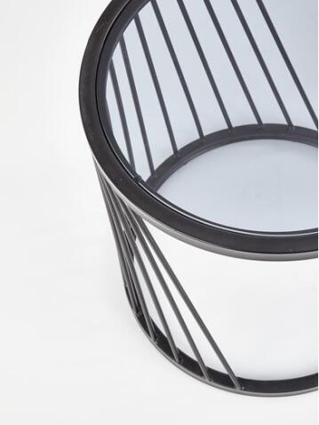 Комплект HALMAR ANTILLA (2 стола журнальных) дымчатый/черный, 50/50 и 42/45