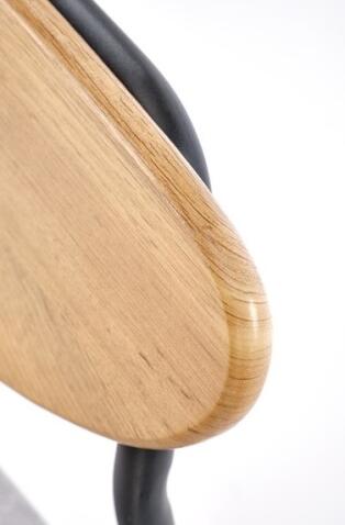 Комплект HALMAR DICKY (стол+ 4 стула) натуральный/черный/серый