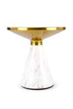 Стол журнальный HALMAR TALBI белый мрамор/белый/золотой