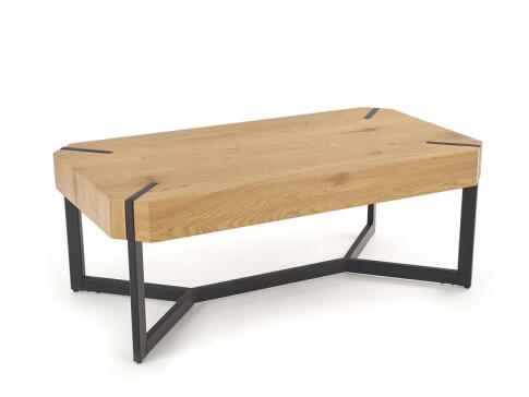 Стол журнальный HALMAR LAVIDA дуб золотой/черный, 110/60/43