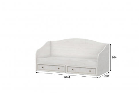 Кровать SV-МЕБЕЛЬ (МС Александрия) КР-106 0,9 м Серия 3 Сосна Санторини светлый