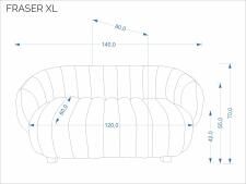 Диван HALMAR FRASER XL темно-бежевый