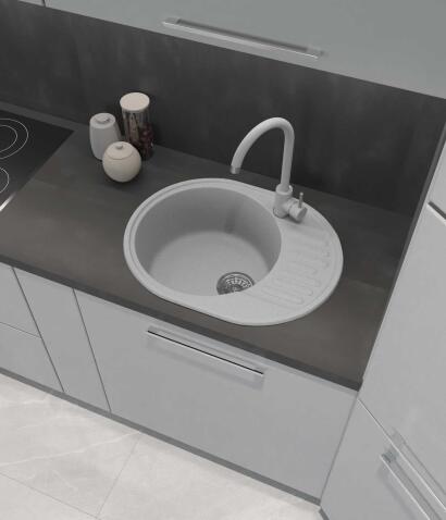 Смеситель для кухни GRANFEST QUARZ Z-5410 серый