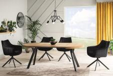 Стол обеденный SIGNAL DOMINGO дуб натуральный/черный 100-250/100