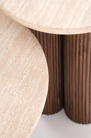 Стол журнальный HALMAR DOROTEA S травертин/орех