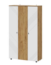 Шкаф NN Мебель (МС Байкал К) Дуб Золотой/Белый матовый, трехстворчатый (SAFE)